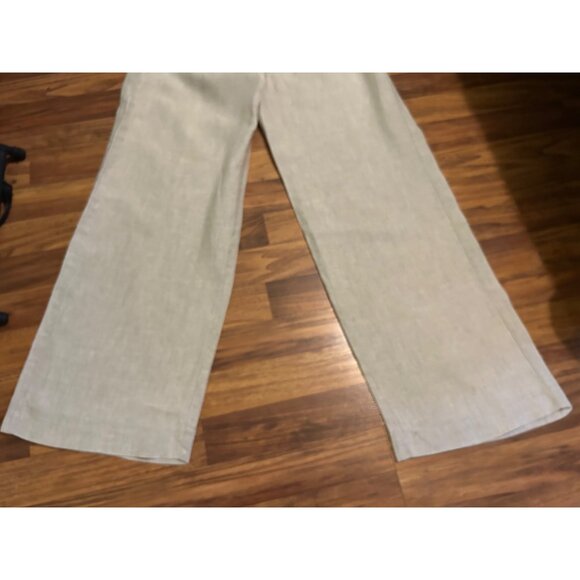 J.Crew Essential Wide Leg 100% LINEN Pants Womens 6 Beige High Rise Trousers Wor - Picture 10 of 12